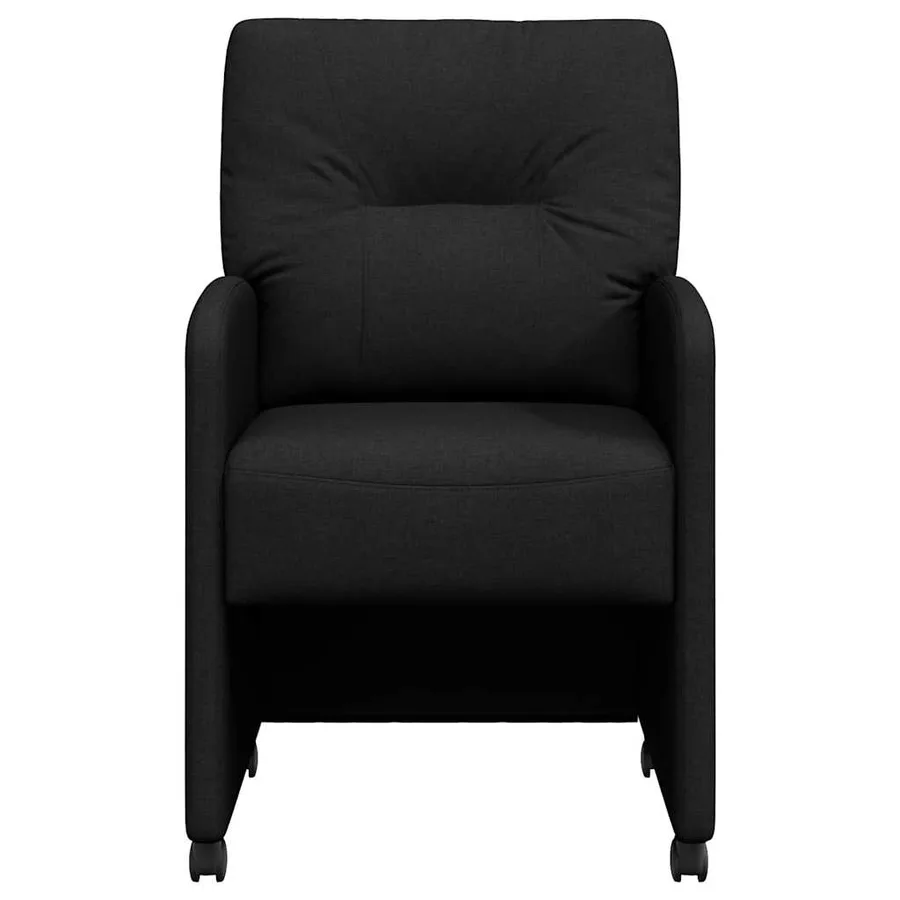 Chaises de Salle à Manger avec Roues 2 pcs Noir 57 x 67 x 95 cm - 4