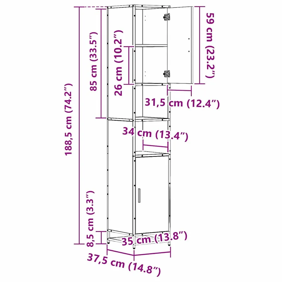 Ensemble de mobilier de salle de bain 3 pcs Chêne noir - 18