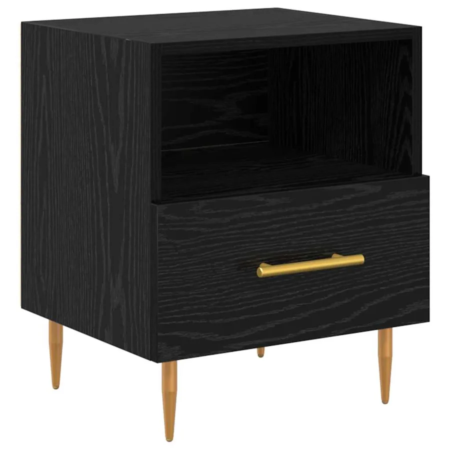 Table de chevet 2 pcs Noir 40 x 35 x 47,5 cm Bois d'ingénierie - 5