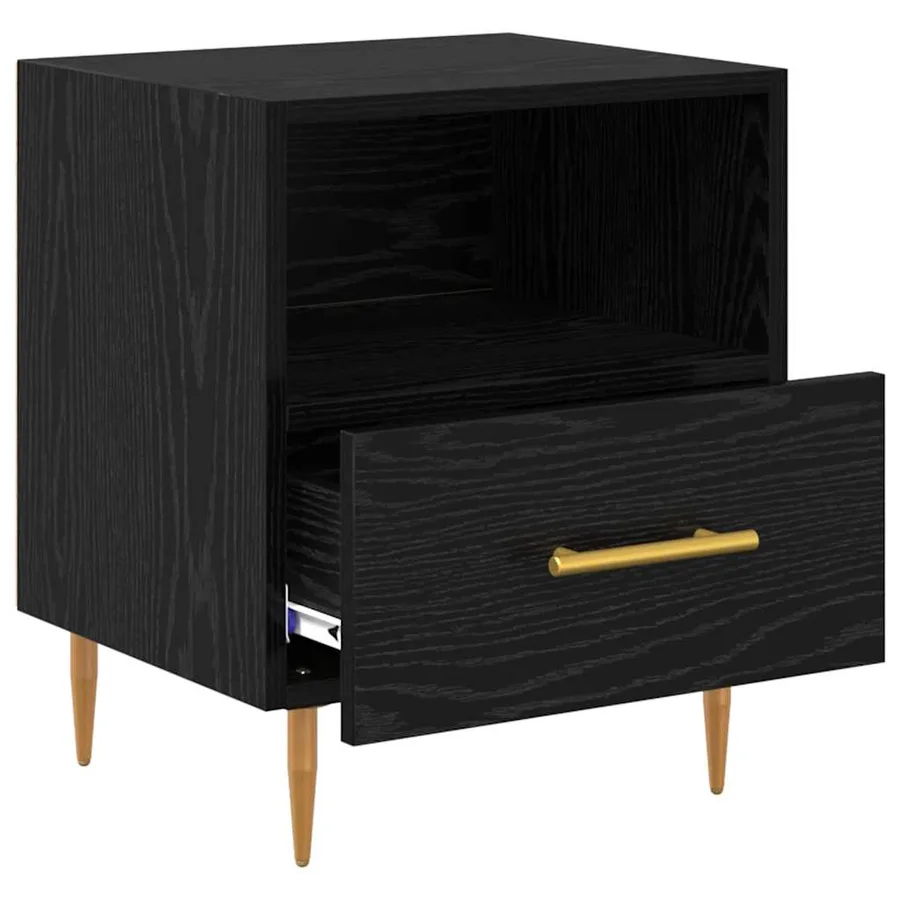 Table de chevet 2 pcs Noir 40 x 35 x 47,5 cm Bois d'ingénierie - 6