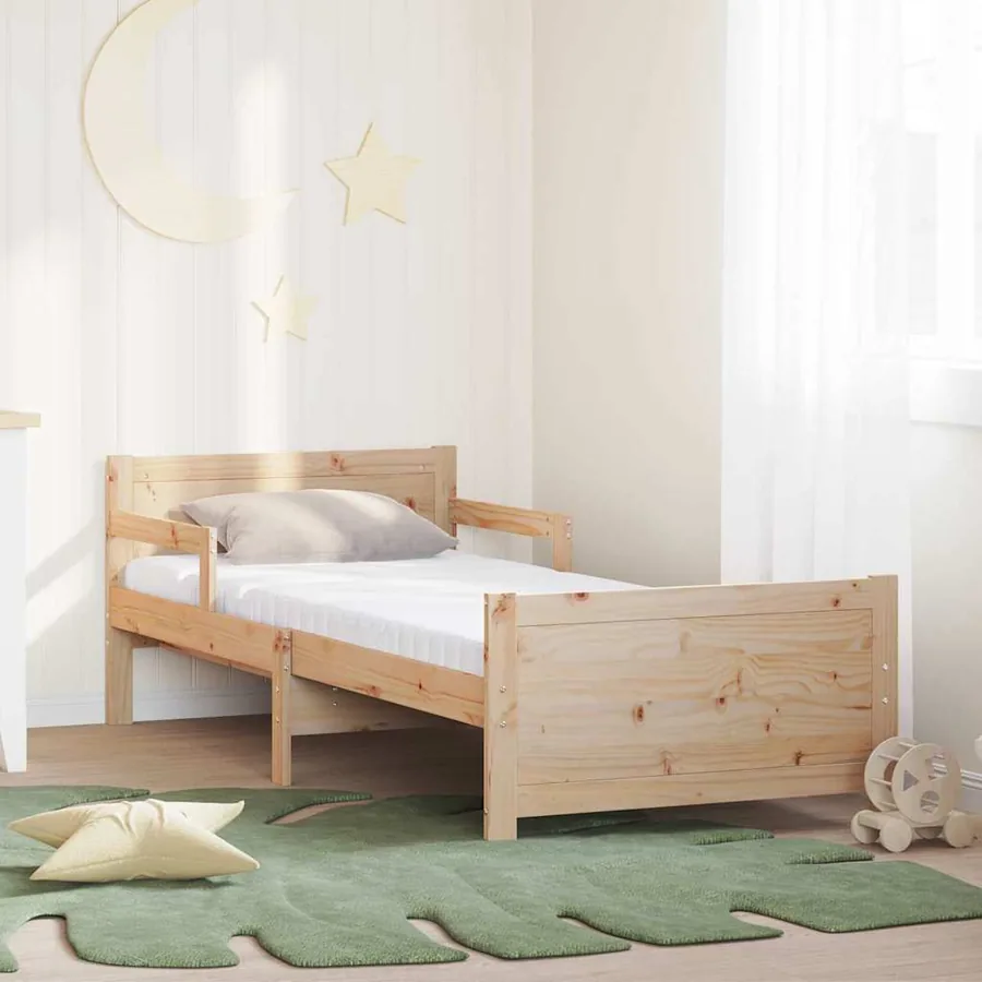 Cadre de lit avec matelas extensible Marron 80 x 200 cm