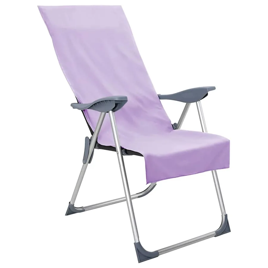 Serviettes de chaise d'extérieur 2 pcs Violet 130 x 60 cm - 3