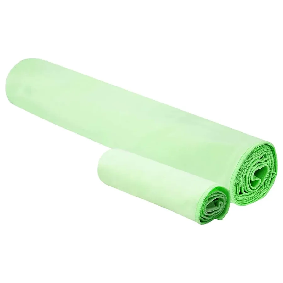 Set de serviettes de sport 2 pcs Vert tissu - 2