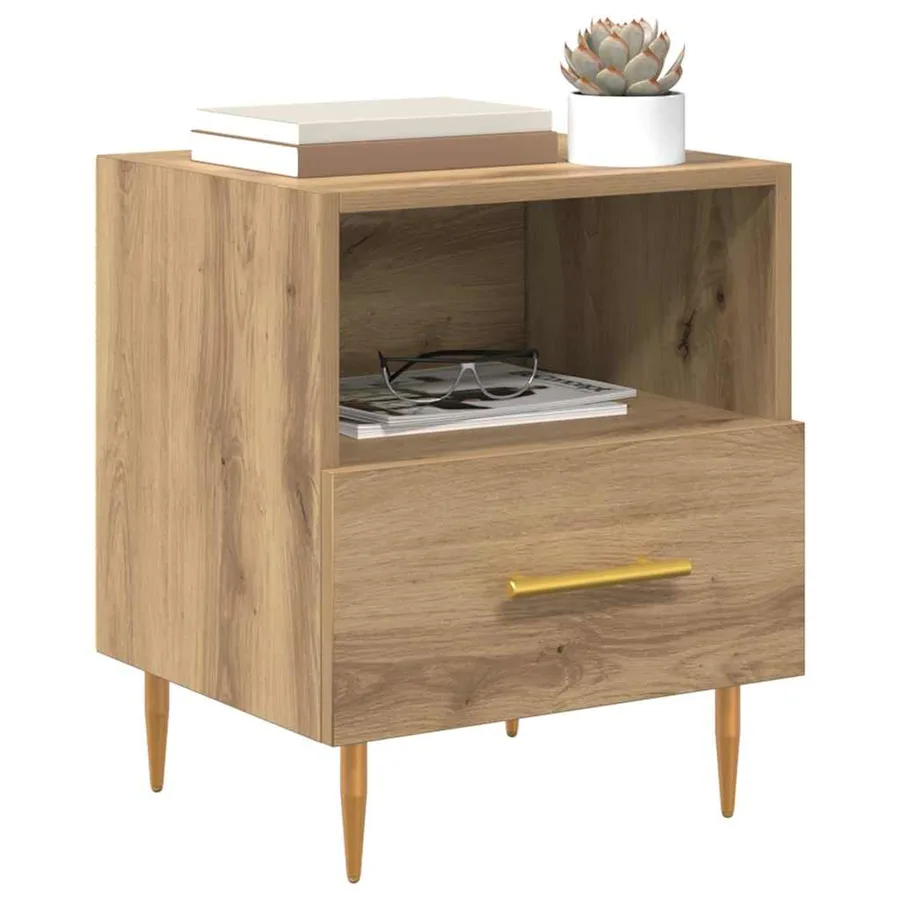 Table de chevet Marron 40 x 35 x 47,5 cm Bois d'ingénierie - 3
