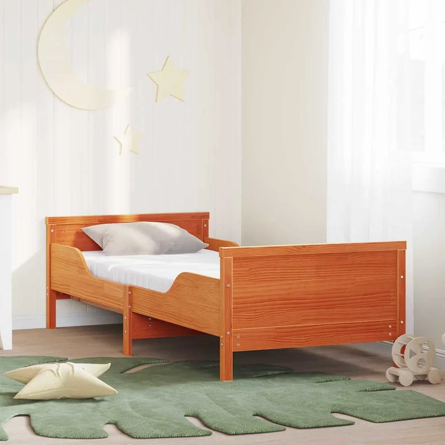 Cadre de lit avec matelas extensible Marron 80 x 200 cm