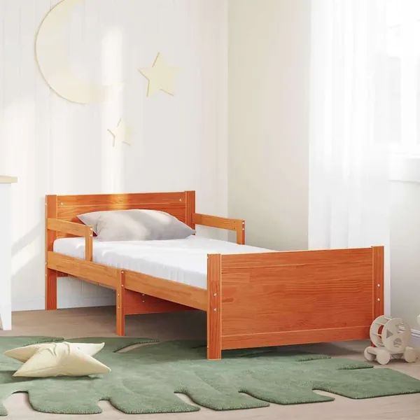 Cadre de lit avec matelas extensible Marron 80 x 200 cm