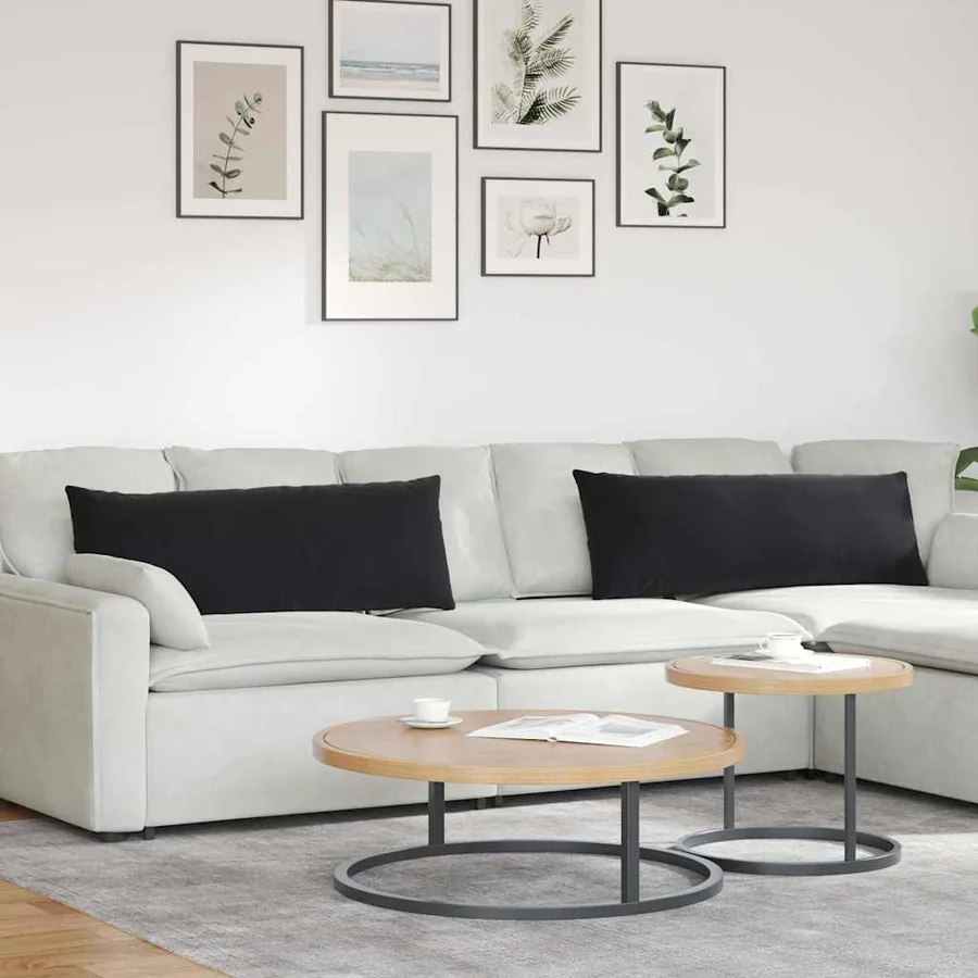 Coussins de canapé 2 pcs Noir 120 x 40 cm