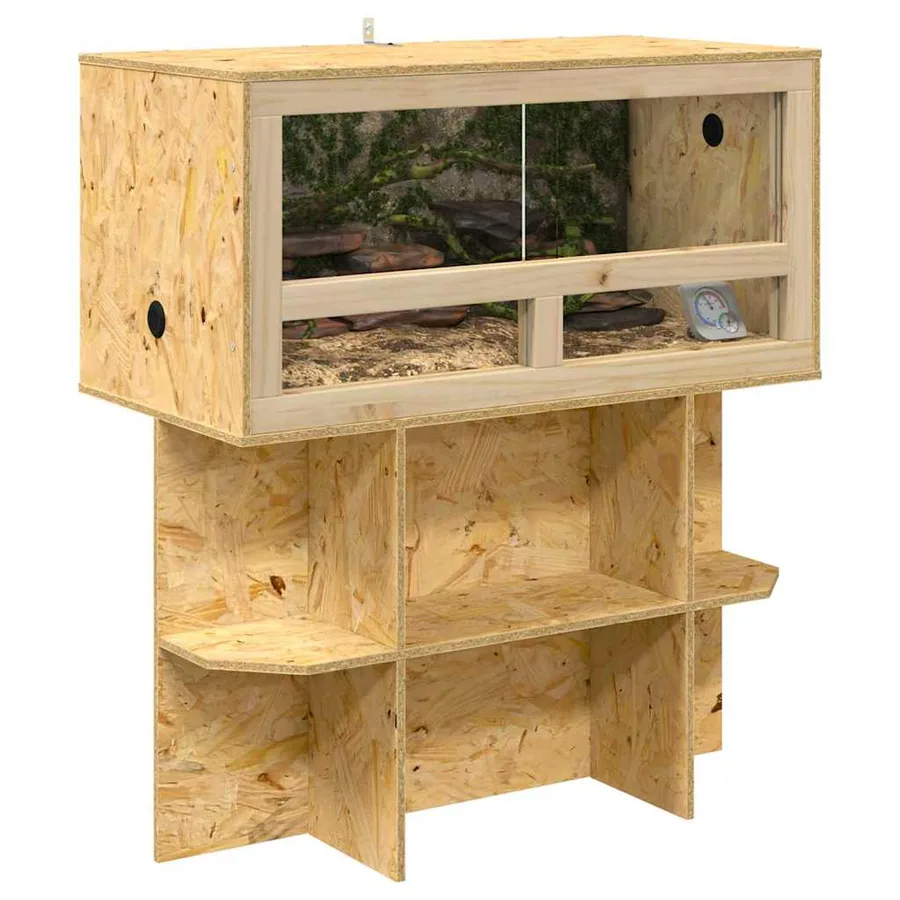 Base de Terrarium avec étagère Marron 80 x 40 x 50 cm OSB - 3