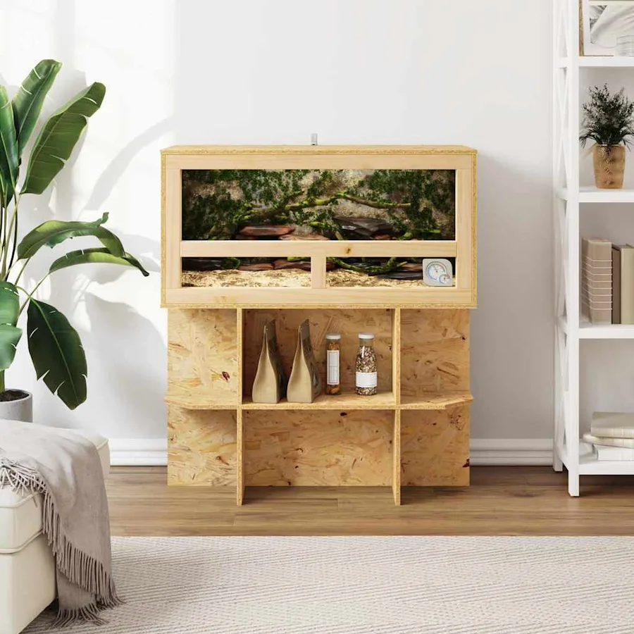 Base de Terrarium avec étagère Marron 80 x 40 x 50 cm OSB - 4