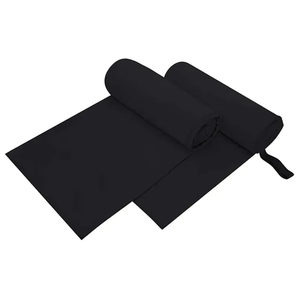 Serviettes de sport 2 pcs Noir 200 x 100 cm