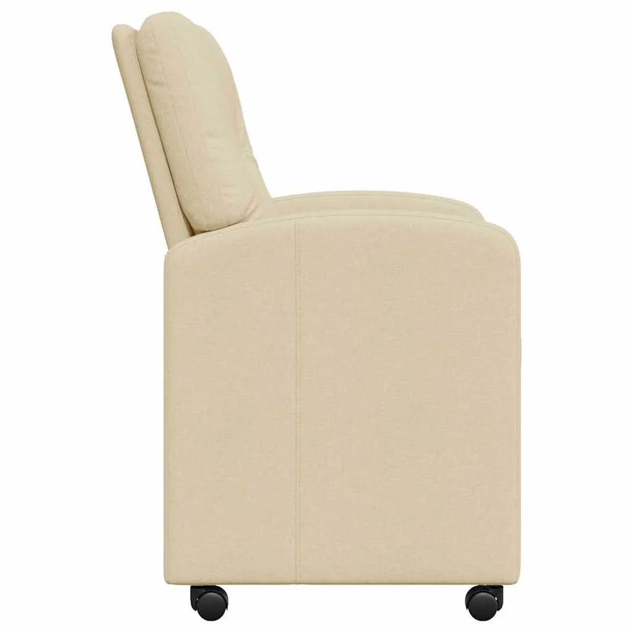 Chaises de Salle à Manger avec Roues 2 pcs Crème tissu - 5