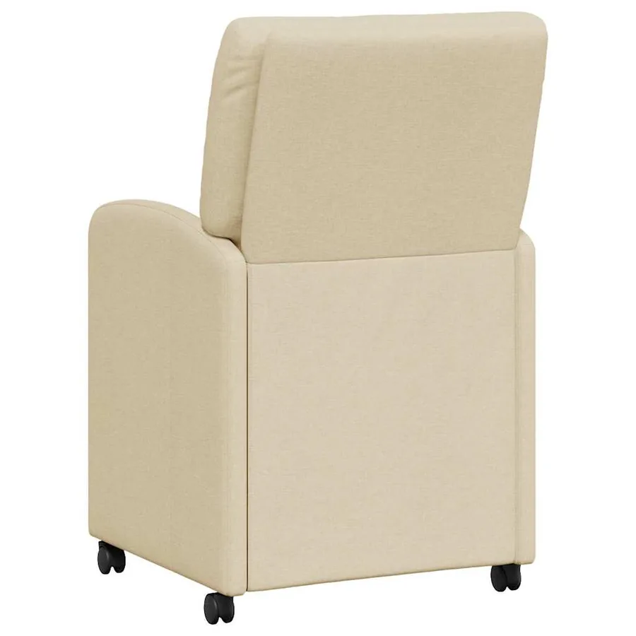 Chaises de Salle à Manger avec Roues 2 pcs Crème tissu - 6