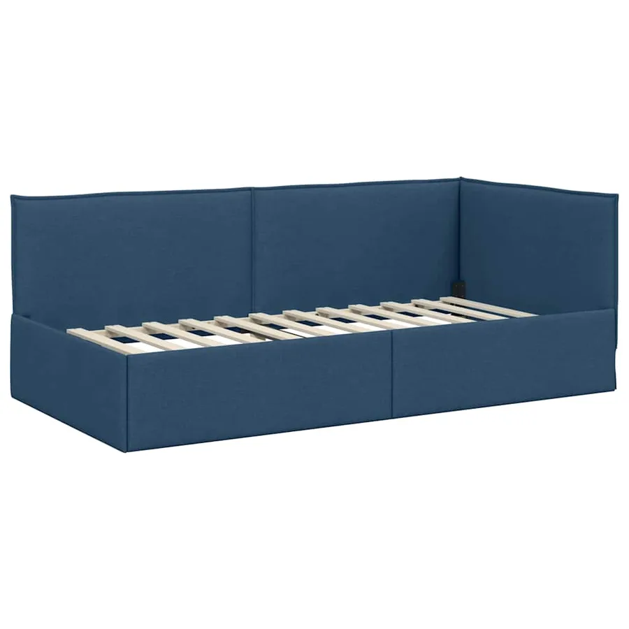 Cadre de lit d'angle avec matelas 2 pcs Bleu Velours - 6