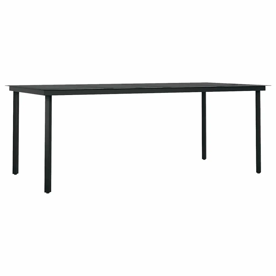 Ensemble à manger de jardin 7 pcs Gris et noir - 5