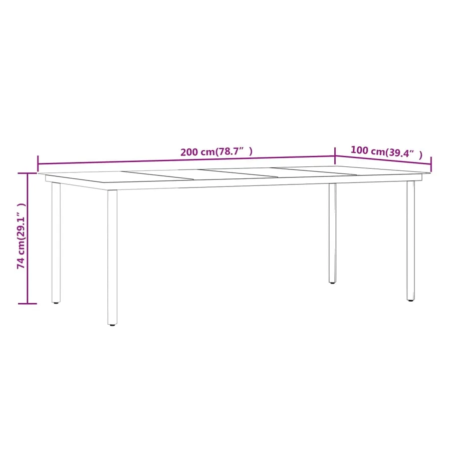 Ensemble à manger de jardin 7 pcs Gris et noir - 9