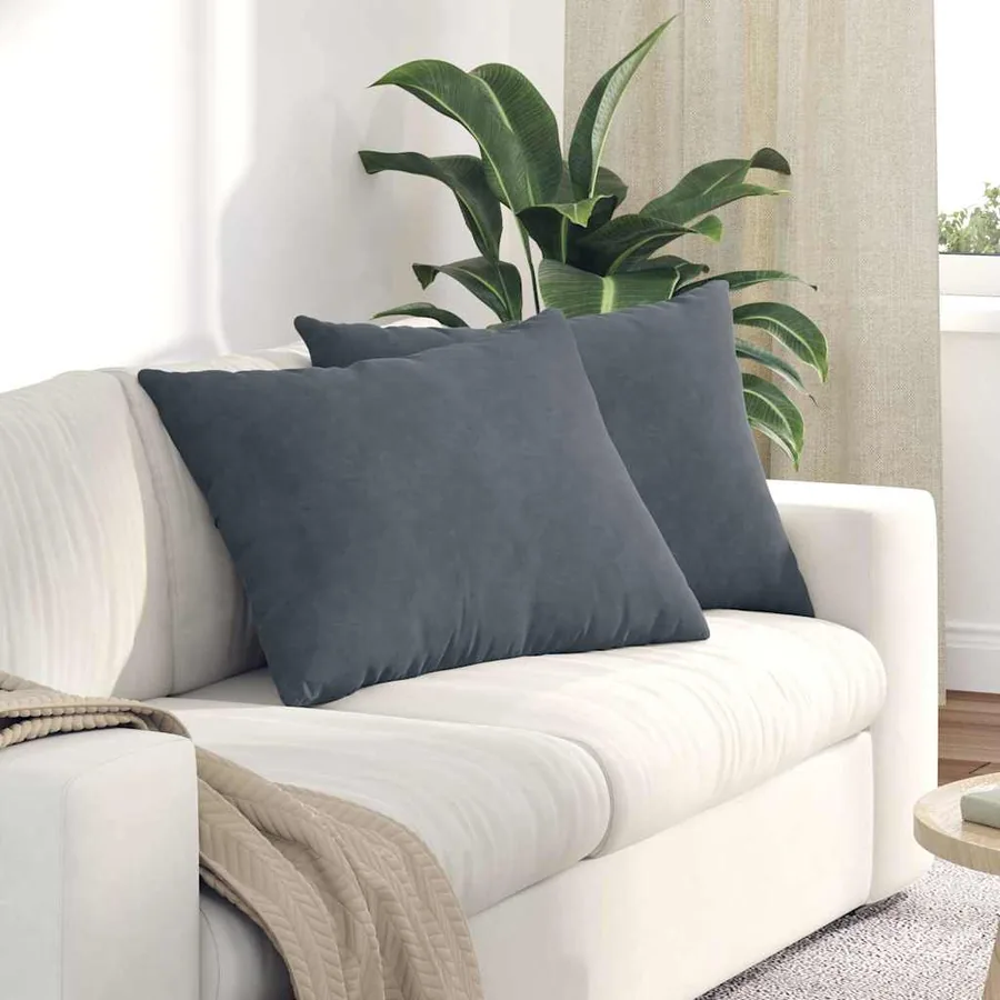 Coussins de canapé 2 pcs Gris foncé 70 x 50 cm