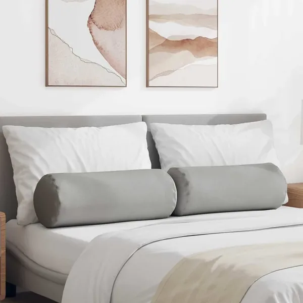 Coussins d'accent 2 pcs Gris nuage Ø 25 x 70 cm tissu