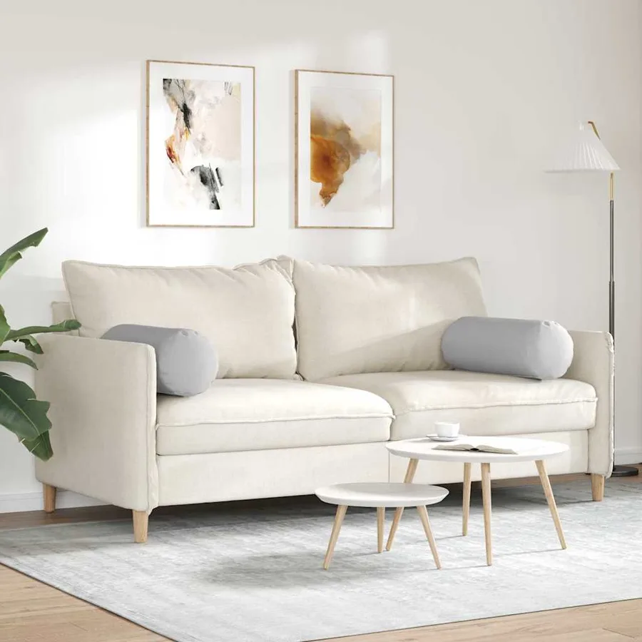 Coussins d'accent 2 pcs Gris nuage Ø 25 x 70 cm tissu - 4