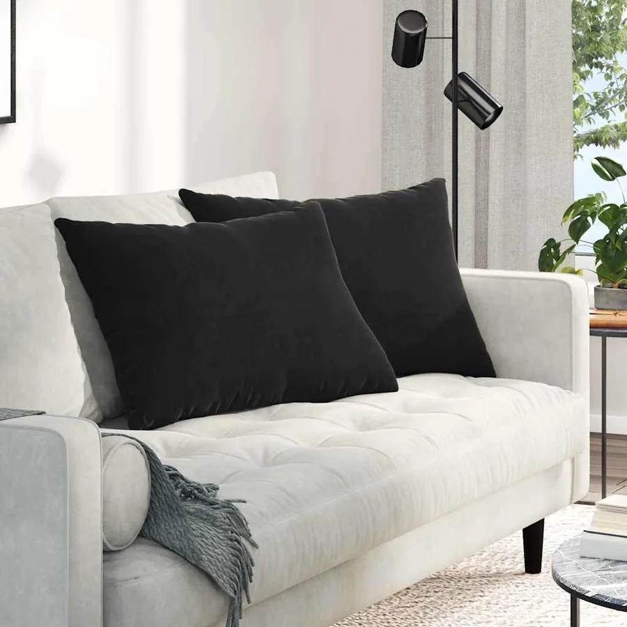 Coussins de canapé 2 pcs Noir 70 x 50 cm