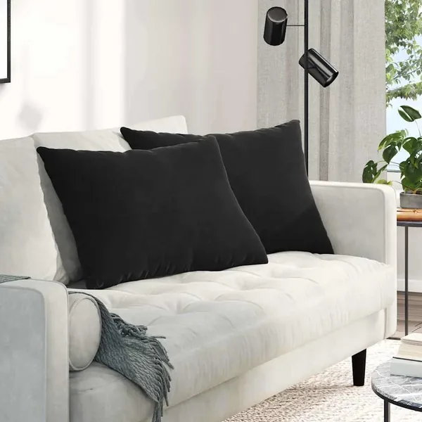 Coussins de canapé 2 pcs Noir 70 x 50 cm
