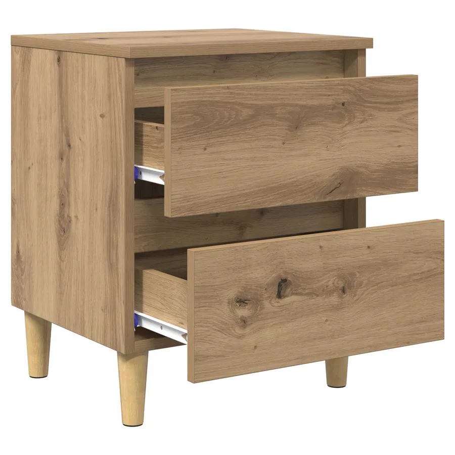 Armoire de lit avec tiroir Chêne artisanal 40 x 35 x 50 cm - 3