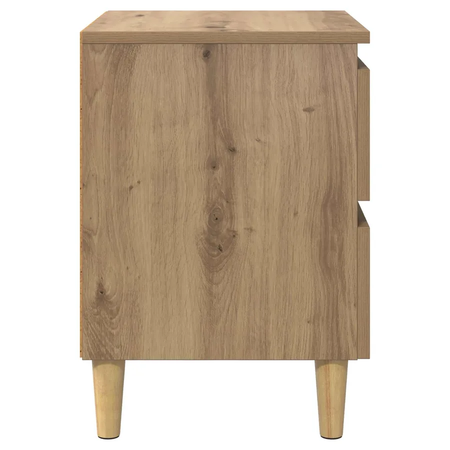 Armoire de lit avec tiroir Chêne artisanal 40 x 35 x 50 cm - 5
