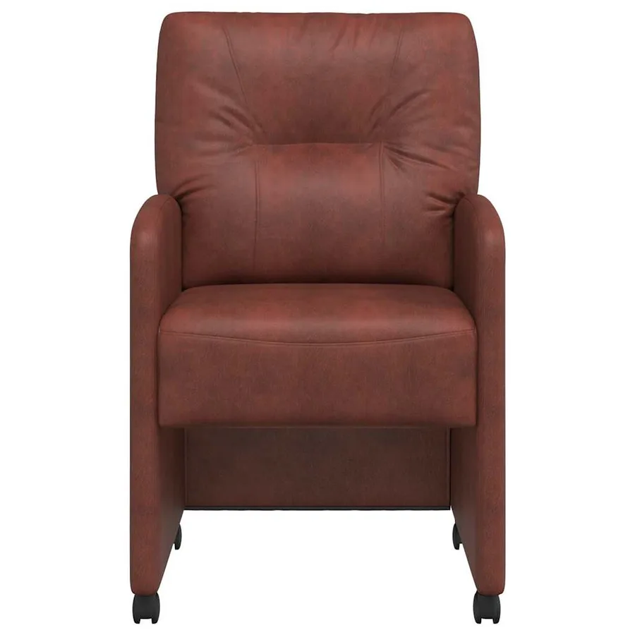 Chaises de Salle à Manger avec Roues 2 pcs Marron brillant - 4
