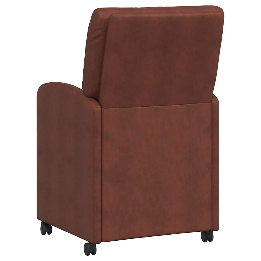 Chaises de Salle à Manger avec Roues 2 pcs Marron brillant - 6