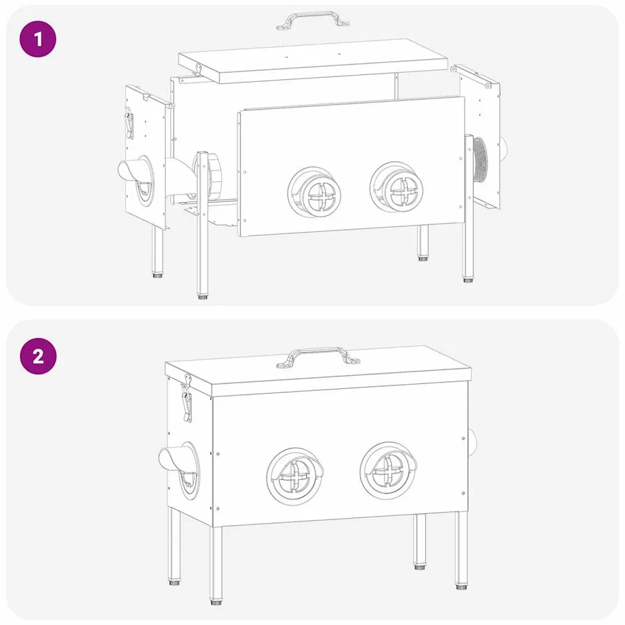Mangeoire pour poules 2 pcs Noir 41,5 x 20,5 x 33 cm - 10