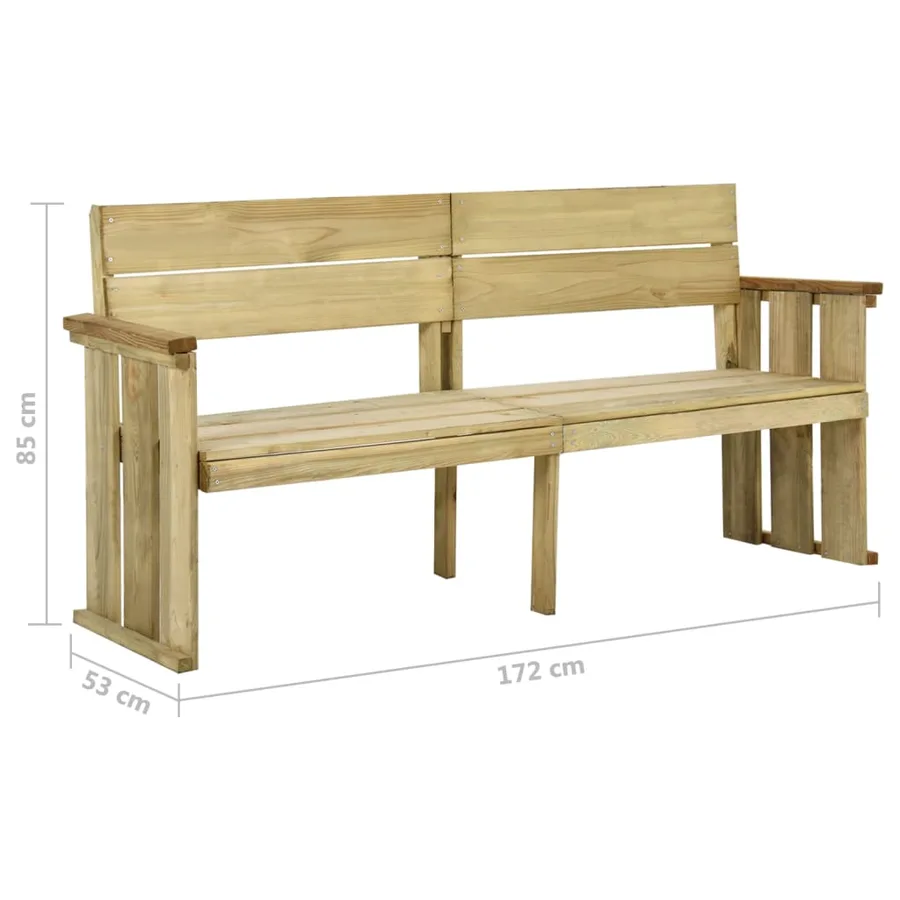 Banc de jardin 172 cm bois de pin imprégné - 7