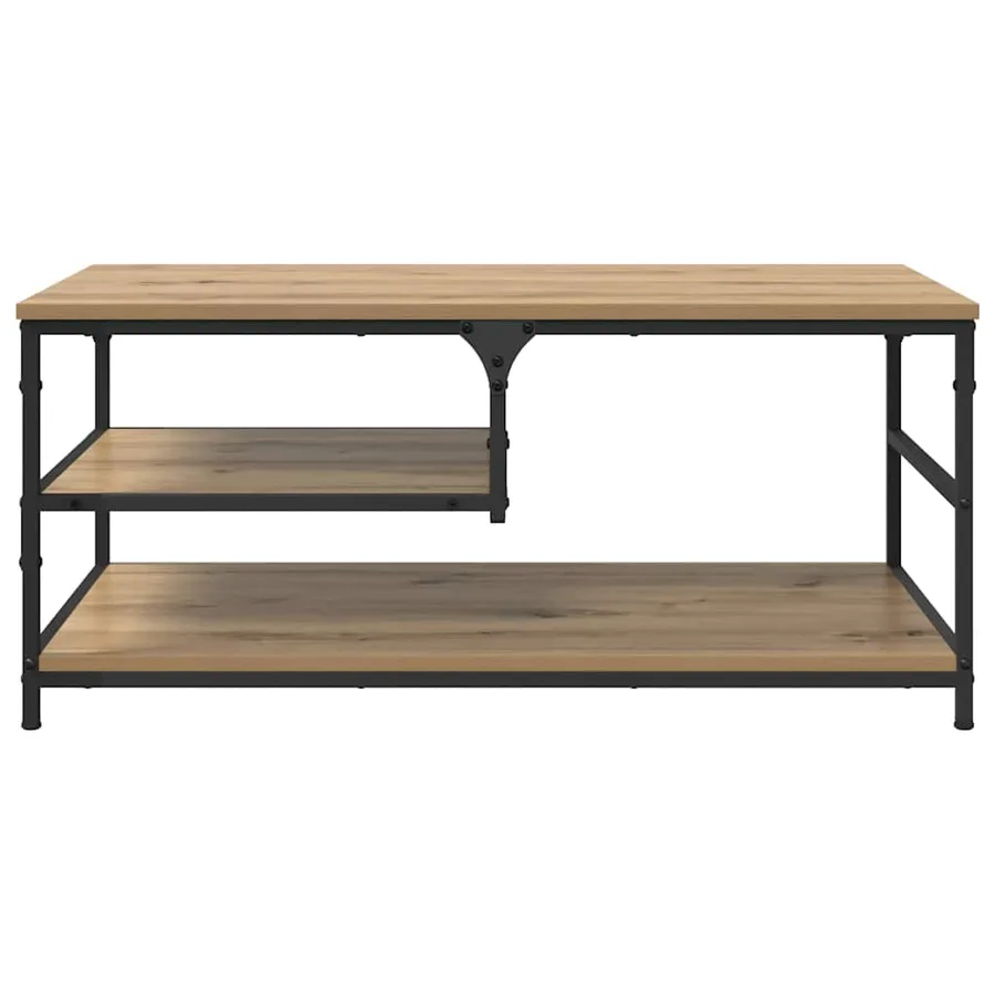 Table basse Chêne artisanal 90 x 49 x 40 cm Bois d'ingénierie - 5