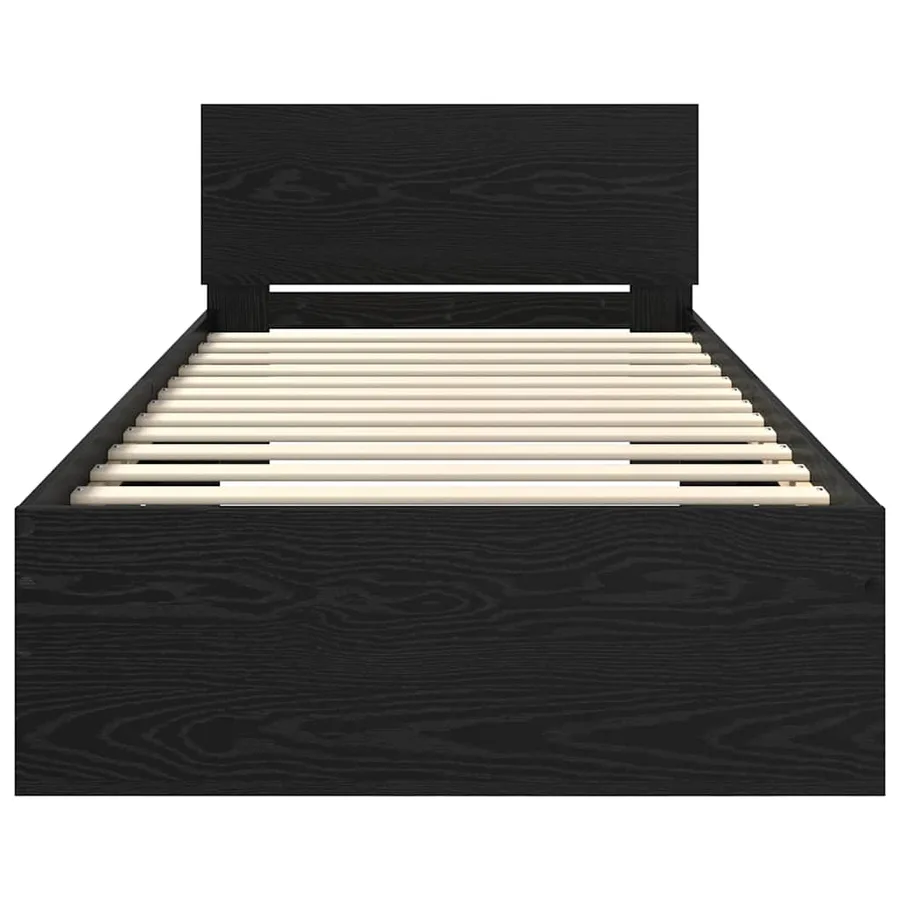 Cadre de lit Chêne noir 100 x 200 cm Bois d'ingénierie - 6