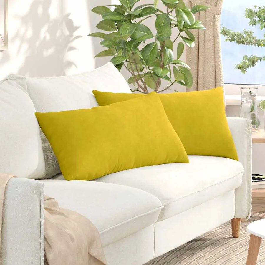 Coussins de canapé 2 pcs Jaune 80 x 40 cm