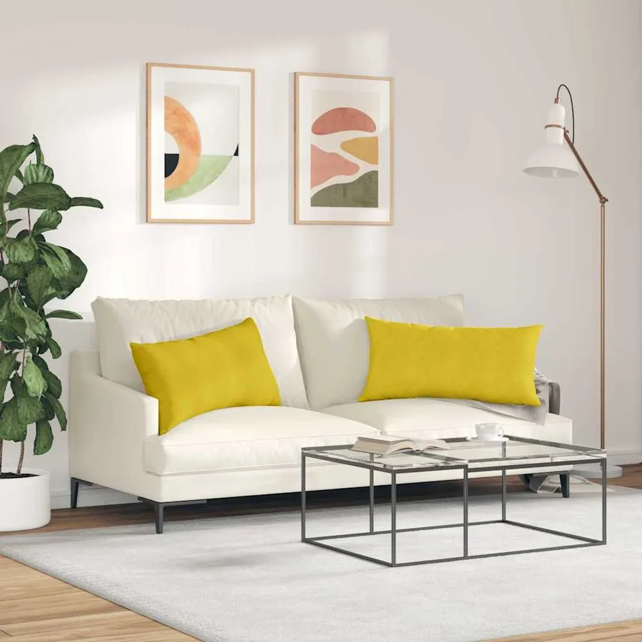Coussins de canapé 2 pcs Jaune 80 x 40 cm - 4