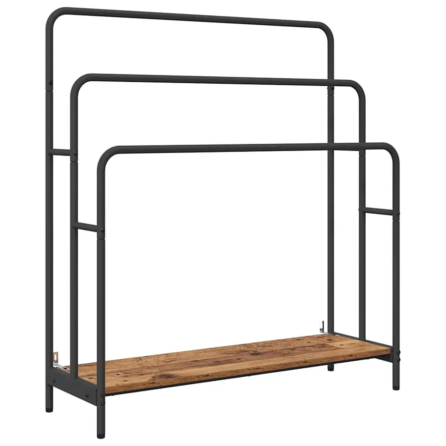 Porte-vêtements avec étagère Bois ancien 90 x 30 x 100,5 cm - 2