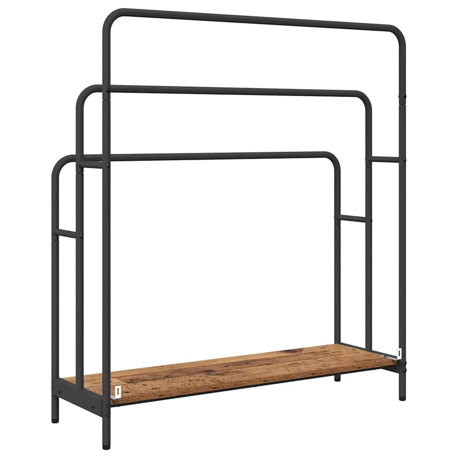 Porte-vêtements avec étagère Bois ancien 90 x 30 x 100,5 cm - 7