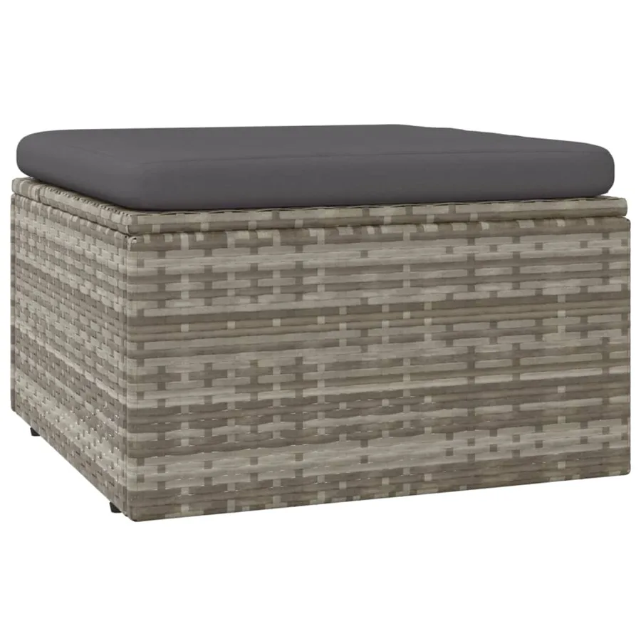 Salon de jardin 5 pcs avec coussins Gris Résine tressée - 7