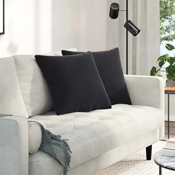 Coussins de canapé 2 pcs Noir 50 x 50 cm