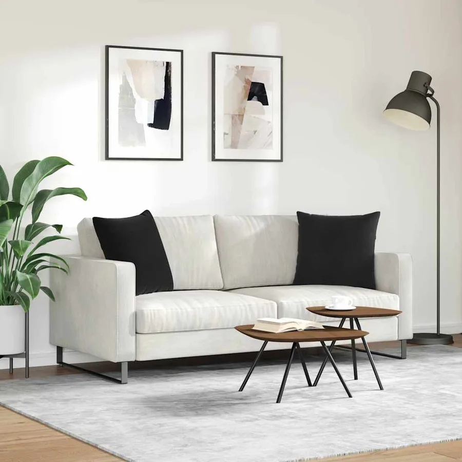 Coussins de canapé 2 pcs Noir 50 x 50 cm - 4