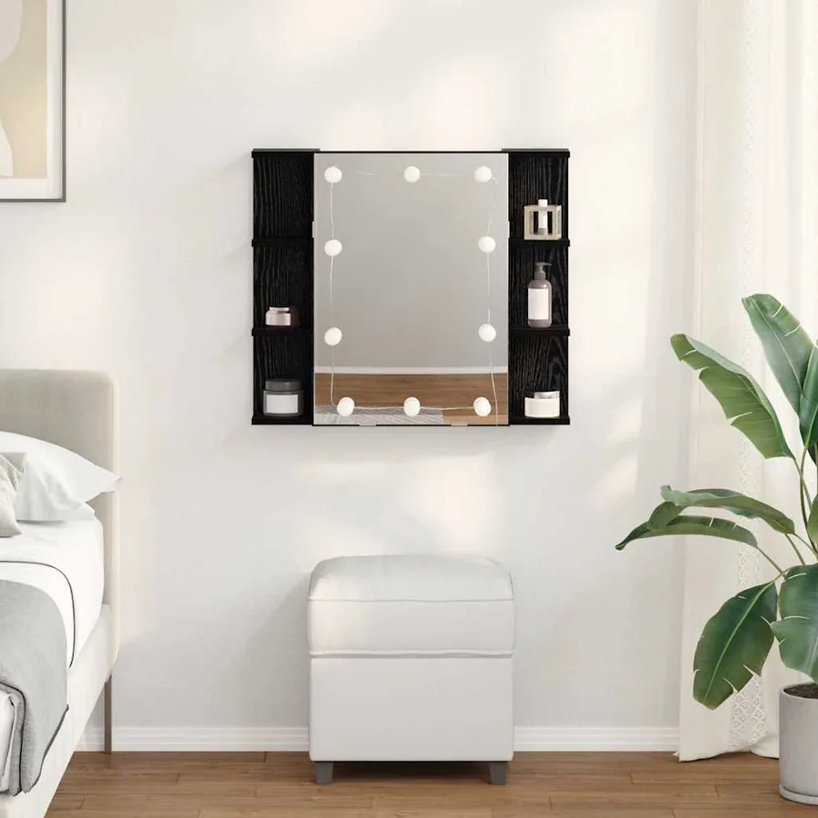 Armoire Miroir Chêne noir 70 x 16,5 x 60 cm Bois d'ingénierie