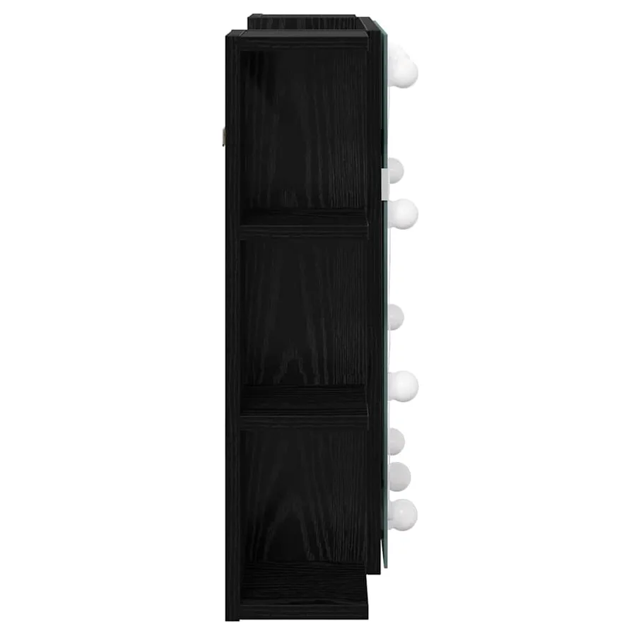 Armoire Miroir Chêne noir 70 x 16,5 x 60 cm Bois d'ingénierie - 6