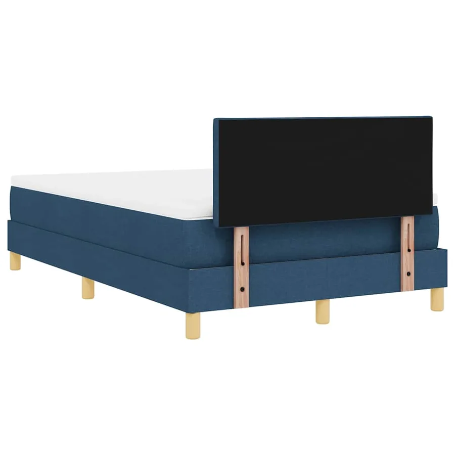 Lit à ressorts avec coussin Bleu 120 x 190 cm tissu - 9