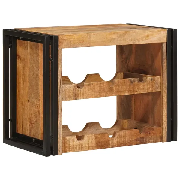 Étagère à vin Marron 60 x 45 x 33 cm Bois de mangue brut solide