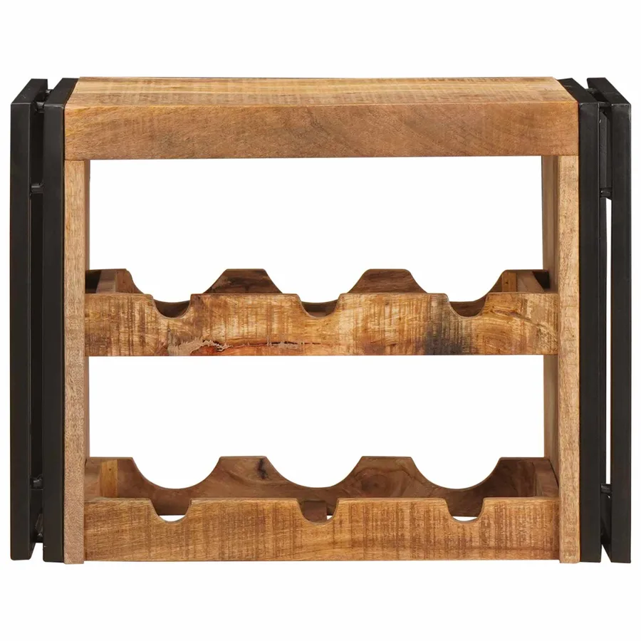 Étagère à vin Marron 60 x 45 x 33 cm Bois de mangue brut solide - 4