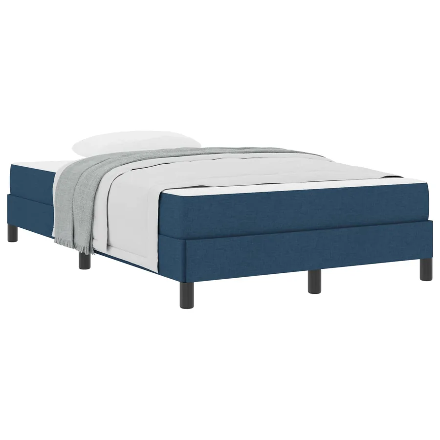 Lit à ressorts avec matelas Bleu 120 x 190 cm tissu - 2