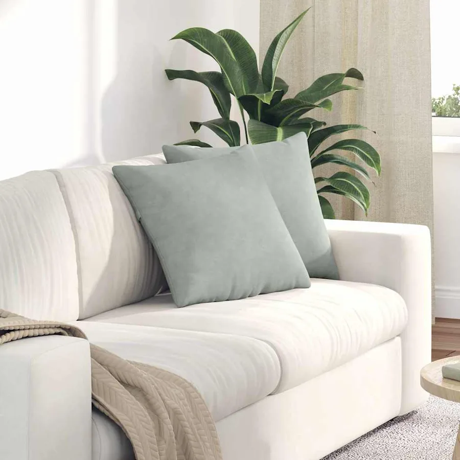 Coussins de canapé 2 pcs Gris clair 45 x 45 cm