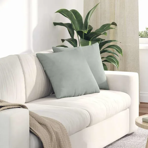 Coussins de canapé 2 pcs Gris clair 45 x 45 cm