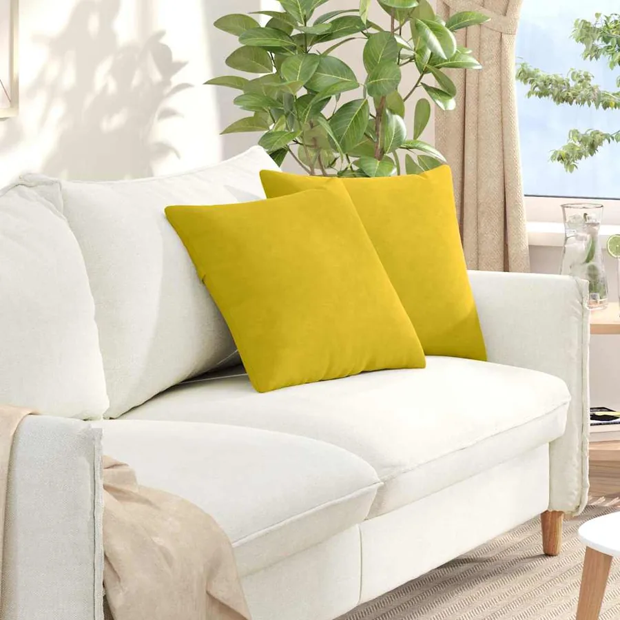 Coussins de canapé 2 pcs Jaune 45 x 45 cm