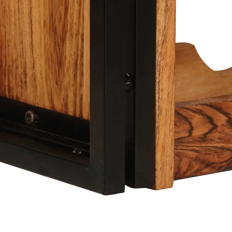 Étagère à vin Marron 100 x 45 x 33 cm Bois d'Acacia Massif - 9
