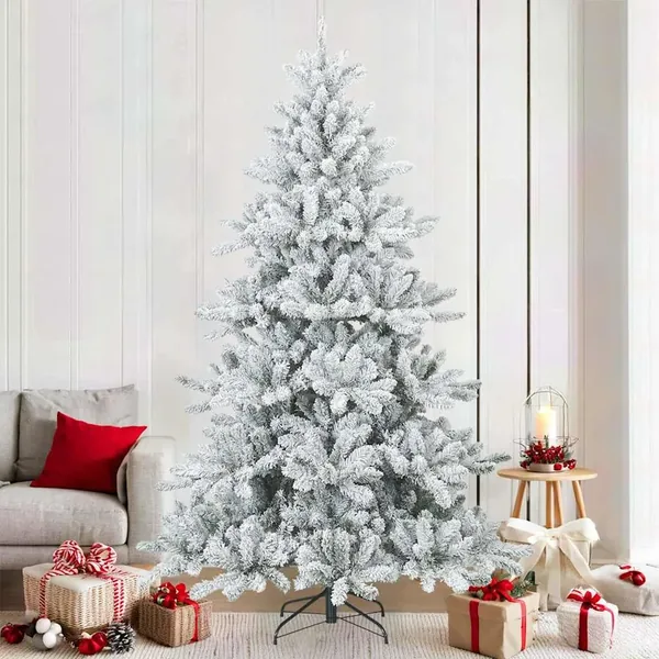 Sapin de Noël artificiel à branches pliantes, duveteux de neige